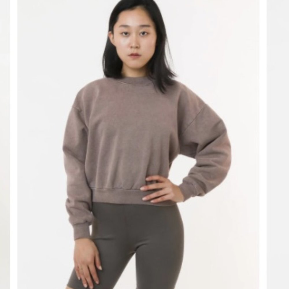 LA Apparel heavy fleece cropped sweatshirt Medium